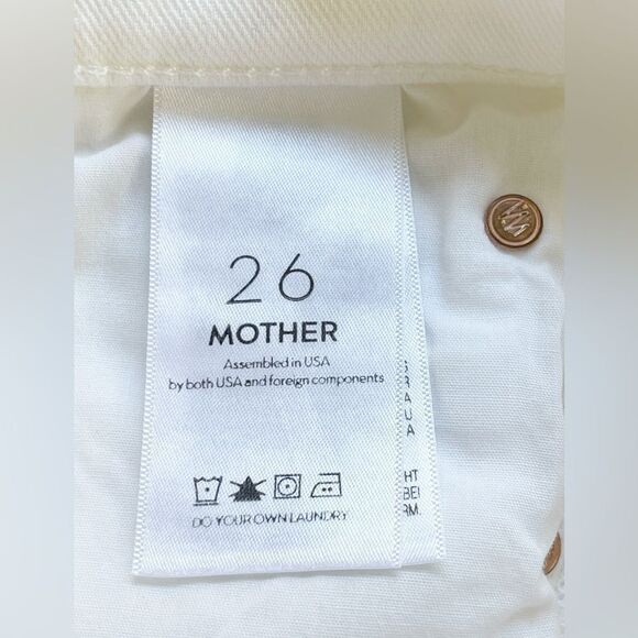 Mother The Stunner Two Step Fray Jeans Glass Slipper White Size 26 - Picture 6 of 11